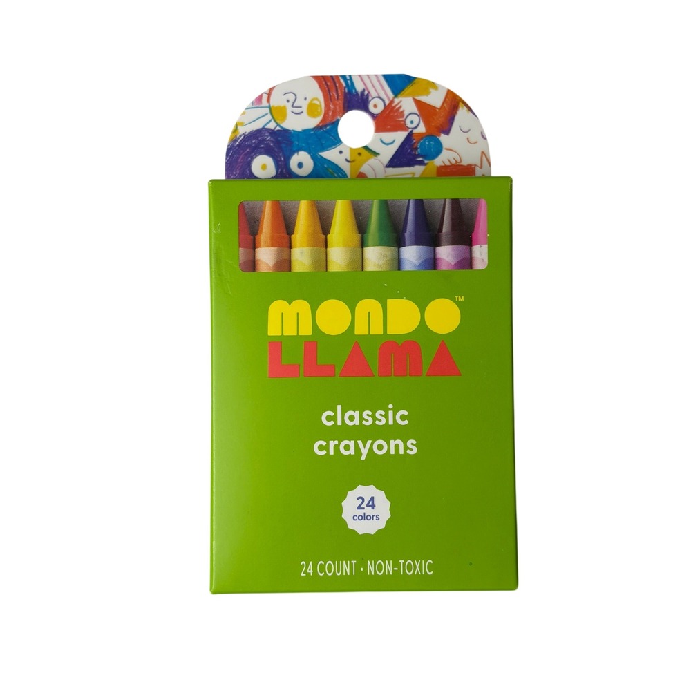 Mondo Llama Classic Crayons 24 Count Non Toxic Box New Art Supplies School